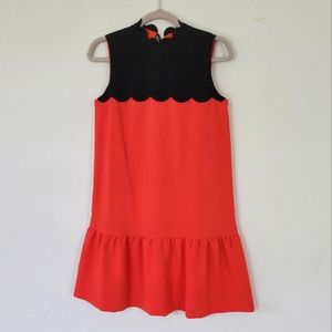 Valentines Dress Victoria Beckham drop waist  Size XS - S orange black